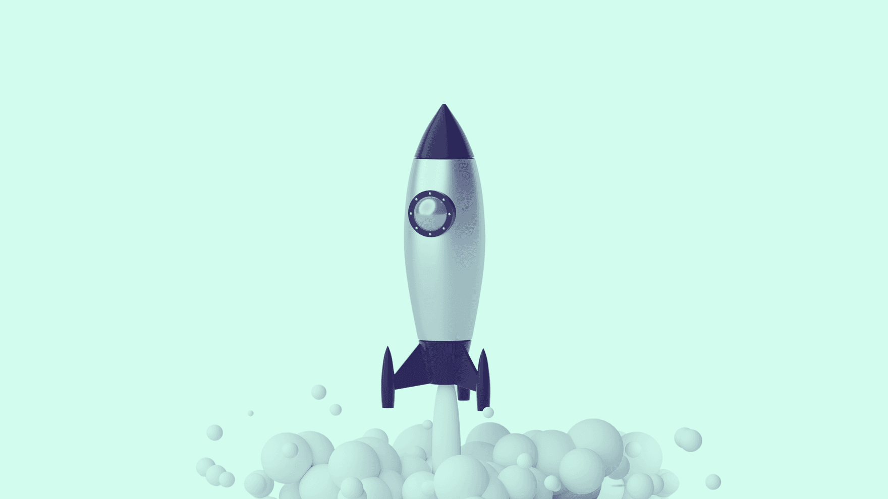 Illustration von einer Rakete, die in den Himmel geschossen wird