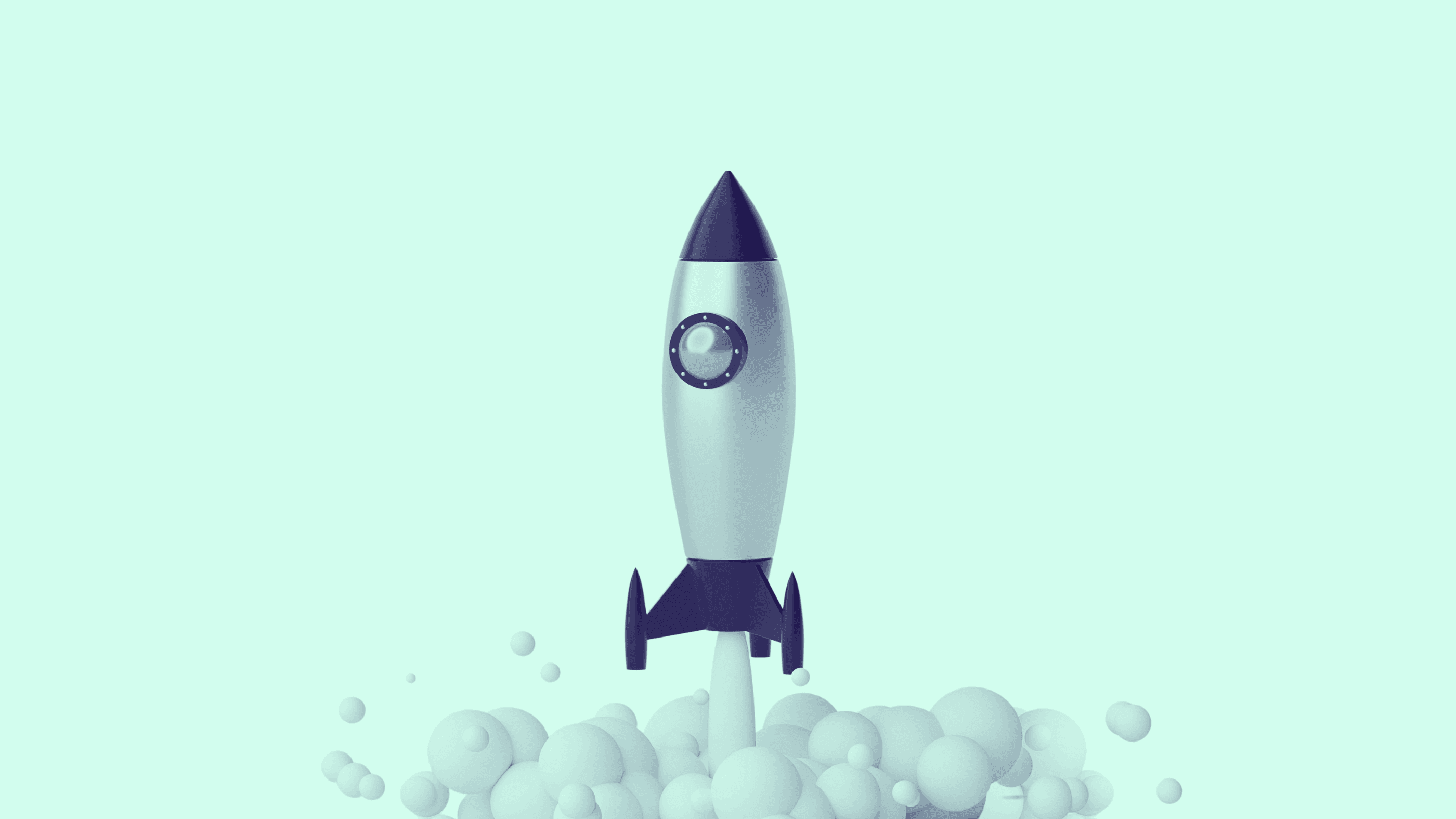 Illustration von einer Rakete, die in den Himmel geschossen wird